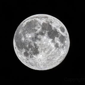 La luna llena contra un cielo negro