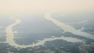 An ariel view of the Land between the Lakes in Tennessee