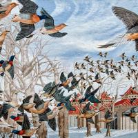 Passenger Pigeon mural in Cincinnati, Ohio